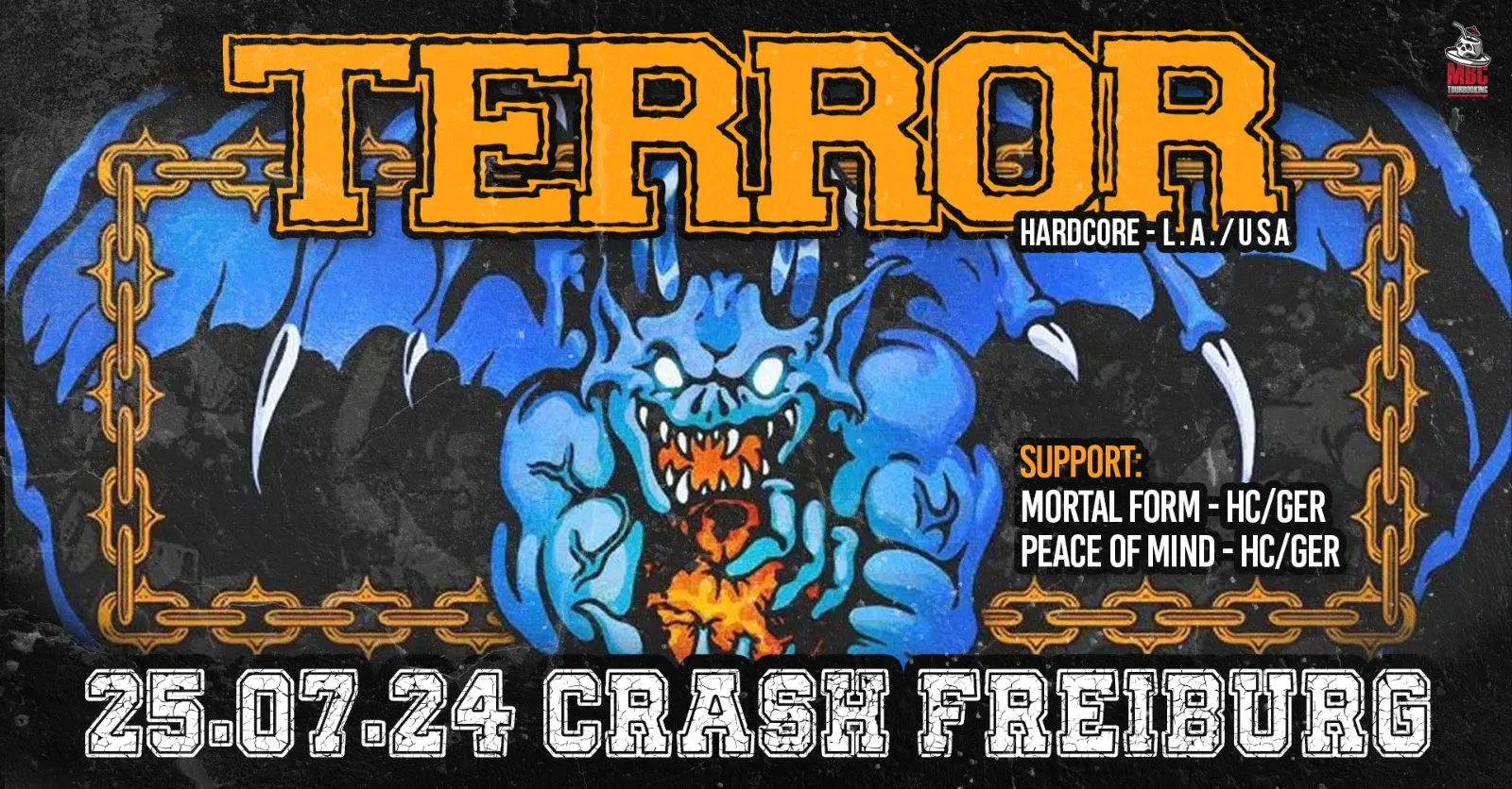 szene-Radar - TERROR + MORTAL FORM + PEACE OF MIND, Crash  in Freiburg im Breisgau