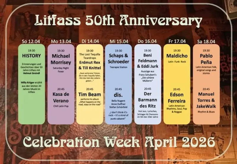 50 Jahre Litfass Festival vom 12.4. bis 18.4.2026 – Litfass