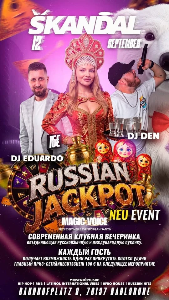 Rusische Jeckpot Party – Club Skandal