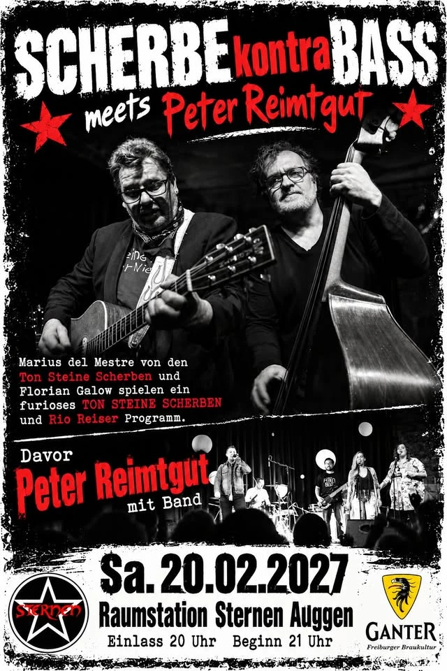 SCHERBEkontraBASS spielt Ton Steine Scherben + Peter Reimtgut – Raumstation Sternen