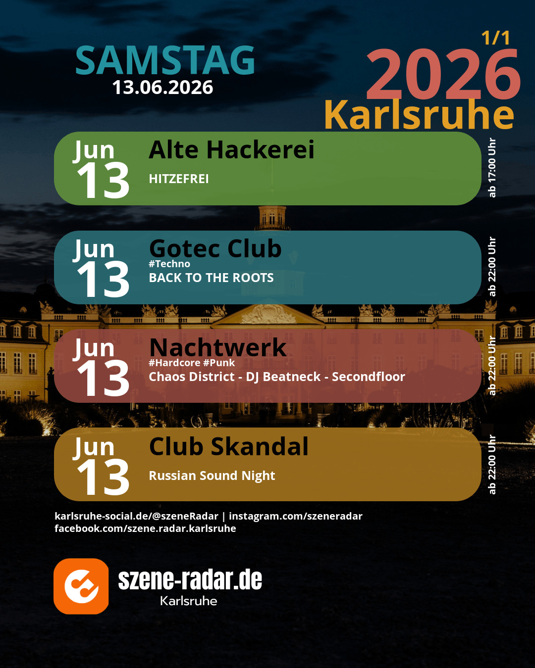 szene-Radar Social Media - 13.06.2026