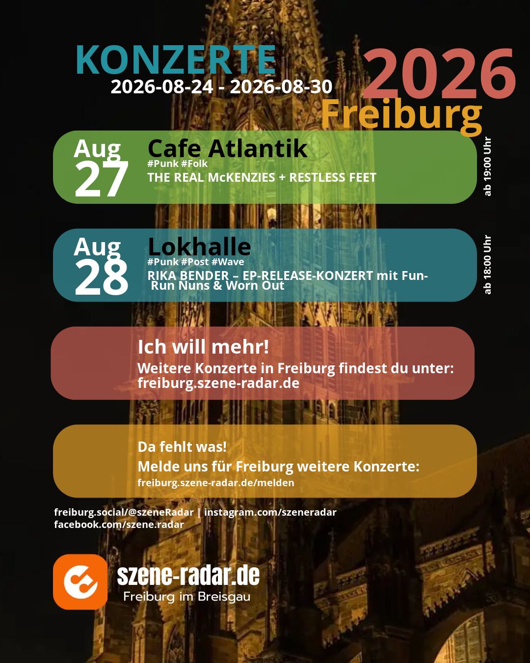 szene-Radar Social Media - 30.08.2026